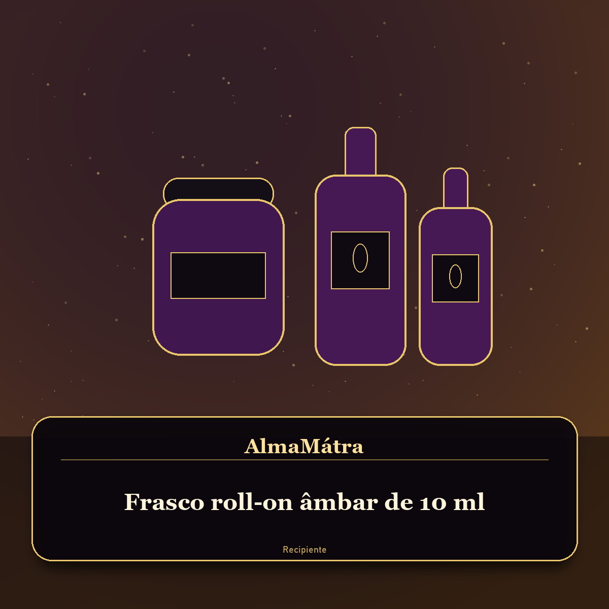 Frasco roll-on âmbar de 10 ml